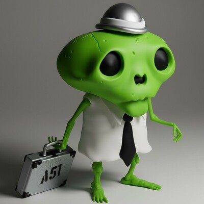 Arttoy by andrew bell “karoshi san area 51 edition” 