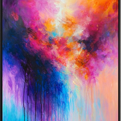 Radiant color burst abstract wall art print