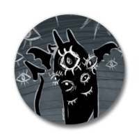 Dark Matter Studio: Void Mascot | Pinback Buttons - Thumbnail 1