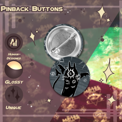 Dark matter studio: void mascot | pinback buttons