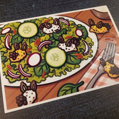Sea bunny salad mini print