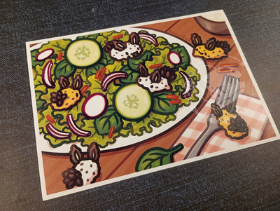 Sea Bunny Salad Mini Print