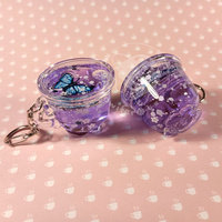 Purple Butterfly Pea Flower Tea Liquid Keychain - Thumbnail 1