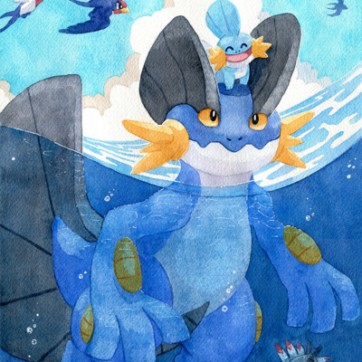 Swampert & mudkip print
