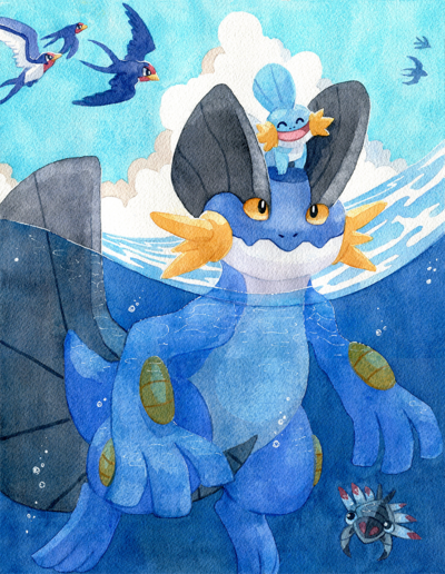 Swampert & Mudkip Print