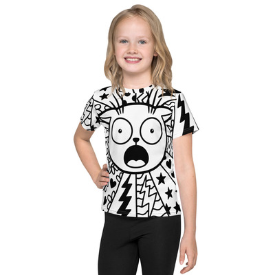 Shocked face kids crew neck t-shirt
