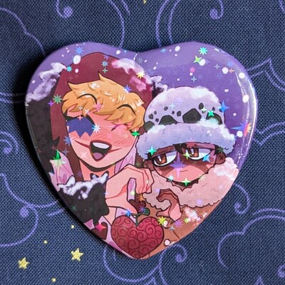 Corazon and Law Heart Pin