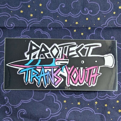 Protect Trans Youth Knife Sticker
