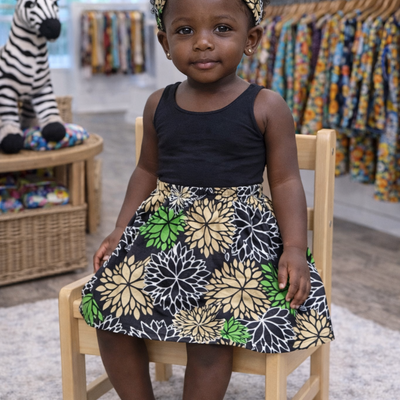 Starlight burst toddler skirt w/ headwrap 