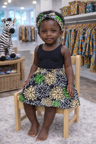 Starlight Burst Toddler Skirt w/ Headwrap 