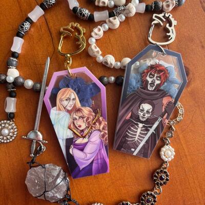 The locked tomb 3" dried flower acrylic coffin charms
