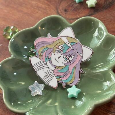 Diamond 2" Glitter Enamel Pin