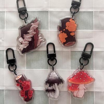 Mushroom 1.75" Acrylic Keychains