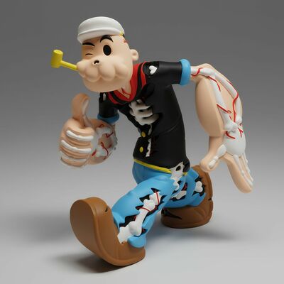 Author proof arttoy by cote escriva "creepy popeye" 