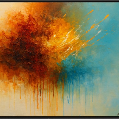 Color burst abstract energy art print 36x24 modern wall decor