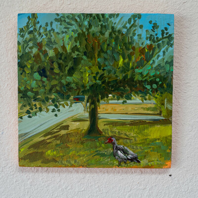 What the duck - small original painting 