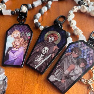 The locked tomb stained glass effect 2.5" acrylic keychains