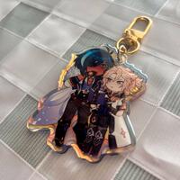 Kaeya and Albedo 2.5" Rainbow Acrylic Keychain - Thumbnail 1