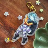 Phos 9cm / 3.5" Pearlescent Acrylic Keychain With Translucent Holographic Foil - Thumbnail 2
