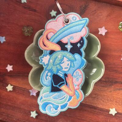 Phosphophyllite 4.5" embroidered keychain