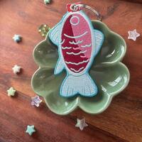 Soy Sauce Fish 3.5" Embroidered Keychain - Thumbnail 1