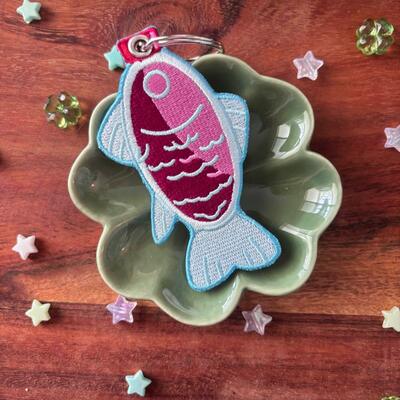 Soy Sauce Fish 3.5" Embroidered Keychain
