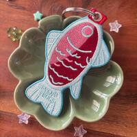 Soy Sauce Fish 3.5" Embroidered Keychain - Thumbnail 2