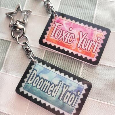 Toxic yuri & doomed yaoi 2" lenticular stamp charms