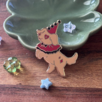 Red Clown Doggy 1.75" Enamel Pin - Thumbnail 1