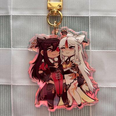 Beidou and ningguang 2.5" rainbow acrylic charm