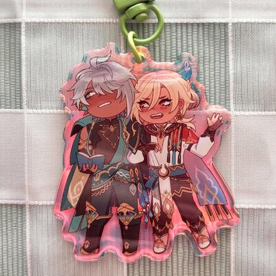 Kaveh and alhaitham 2.5" rainbow acrylic charm