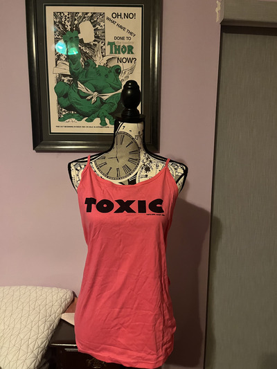 Original Tank Top Large -Pink with Black Logo