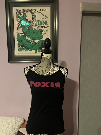 Original Tank Top - SMALL - Black with Pink Logo