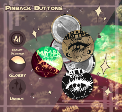Dark Matter Studio: Logo Design | Pinback Buttons