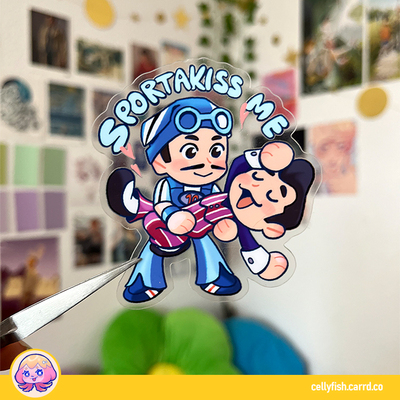 Lazy town - sportakiss me - transparent glossy sticker