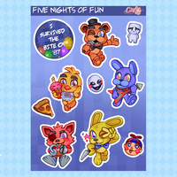 FNAF - Matte Stickersheet - Thumbnail 1