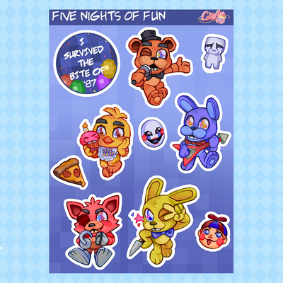 Fnaf - matte stickersheet