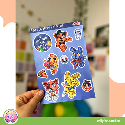 Fnaf - matte stickersheet - Thumbnail 3