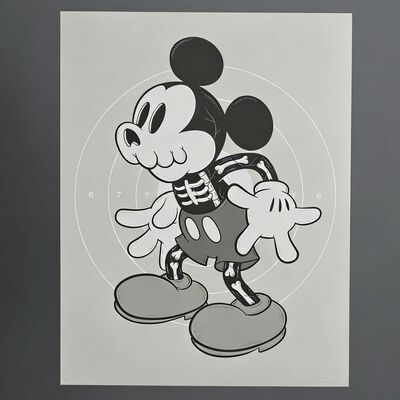 Oversize screen print by cote escriva "creepy mouse mono ed.(2018)" 