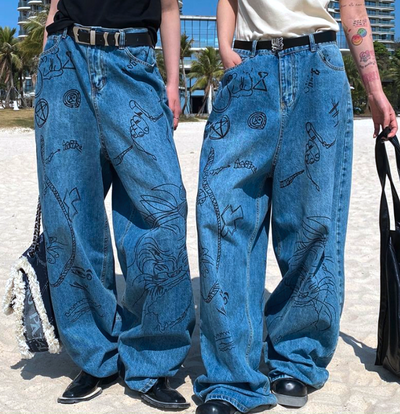 DOODLE CHAOS BAGGY JEANS