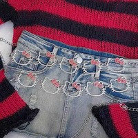 Hallow Kitty rhinestone waist chain belt - Thumbnail 6