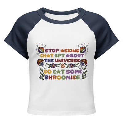 Stop chat gpt womens micro rib raglan baby tee