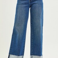 Risen High Rise Wide Leg Cuffed Jean - Thumbnail 1