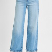 Risen High Rise Wide Leg Cuffed Jean - Thumbnail 1
