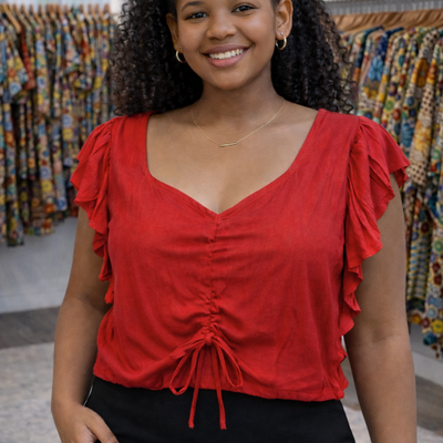Regal cinch top (red)