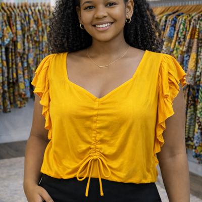 Regal cinch top (mustard)