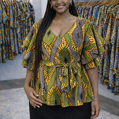 Royal rhythm wrap shirt set
