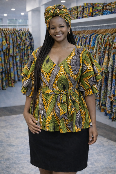 Royal Rhythm Wrap Shirt Set