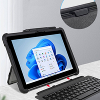 Black Leather Surface Pro 12 11 Go Cover With Stand SPC07 - Thumbnail 2