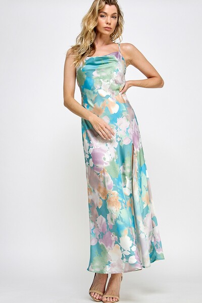 Floral Satin Dress